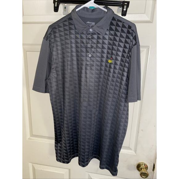 Masters Tech Men’s Navy Blue Diamond Cube Pattern Golf Polo Size L - Picture 1 of 4